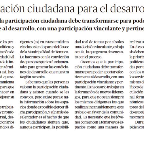 Participación Ciudadana para el desarrollo regional